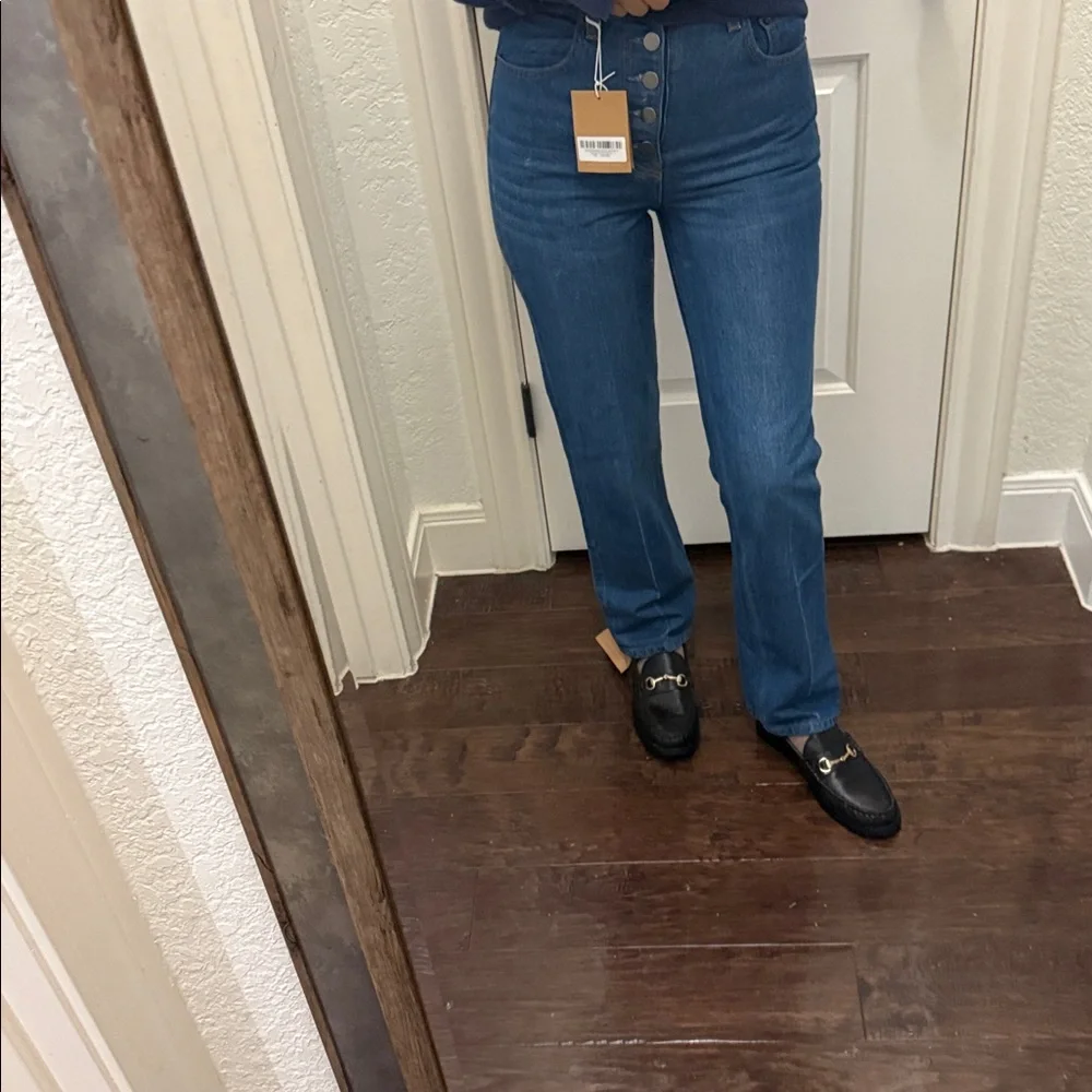NEW NWT REFORMATION Cynthia Button Fly High Rise Straight Jeans in Zenia size 23